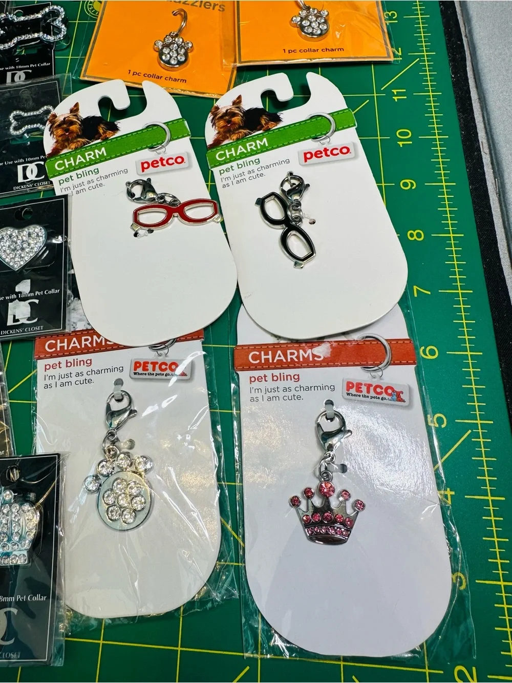 Pet Collar with Bling Charms Lot